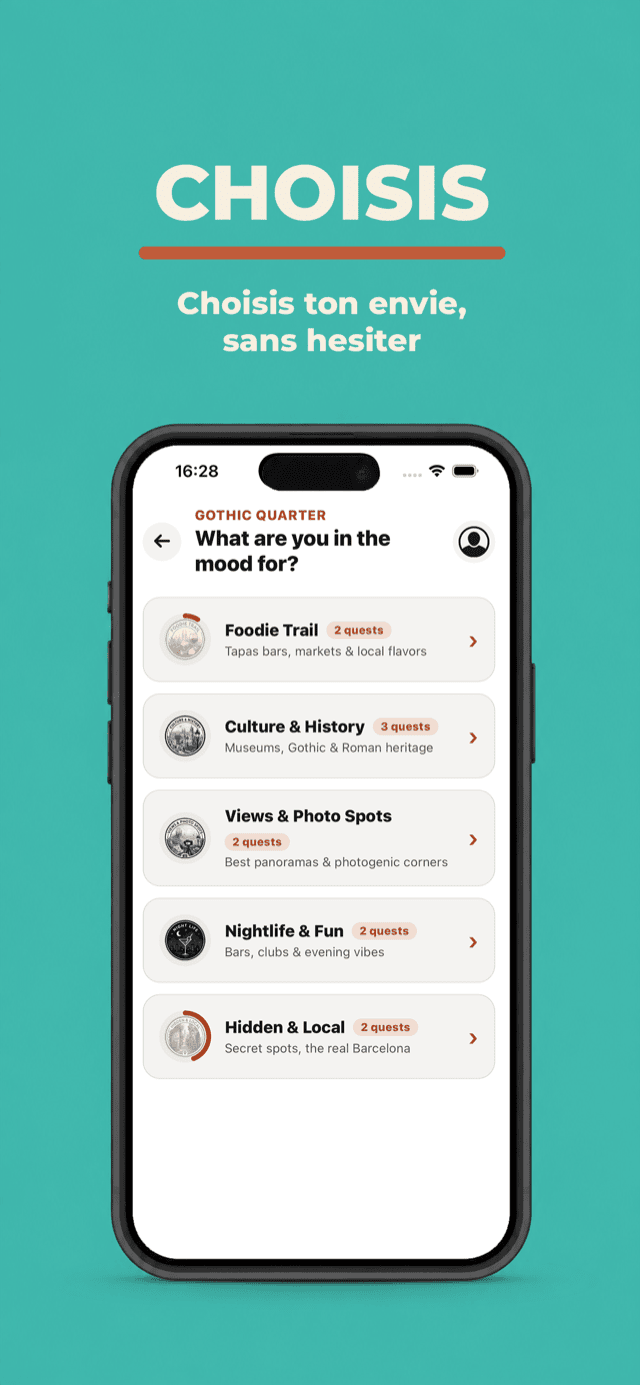 Choose — pick the quest category you're in the mood for