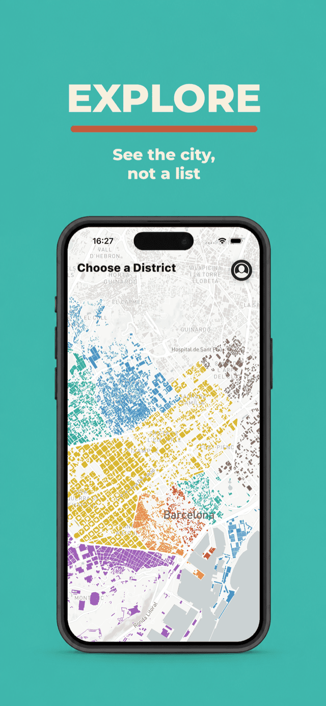 Explore — pick a district on the coloured map